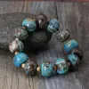 Strand 2023 Pierres Naturelles 15 20mm Océan Jaspers Perles Wrap Bracelets À La Main Bleu Boho Bracelet Yoga Bijoux