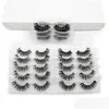 Andere gezondheidsschoonheidsartikelen groothandel 20 paren 3D mink lashes bk mix wimperstijlen natuurlijke valse wimpers extensie make -up soft dram dhgfv