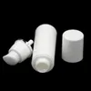 30pcs 15ml 30ml 50ml Pure White Cylindrical Silver Edge Empty Cosmetic Packing Containers Plastic Emulsion Airless Pump Bottles Ajxtx