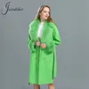 Misturas de lã feminina JXWATCHER CATAS E CLARO DE PELO REAL MANEIRA LADIES Ladies Autumn Winter Fashion Trench Long Solid Sleeve Coat 230818