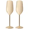 Bowls 2pcs/Set Shatterproof Edelstahl -Champagnergläser gebürstet Gold Hochzeit Toasting Getränk Cup Party Ehe Wein Wein