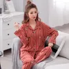 Vêtements de nuit pour femmes maternité Pijamas coton rayé ensemble femmes pyjamas costume manches longues vêtements de nuit d'allaitement vêtements d'allaitement