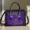 Evening Bags Purple Skull Leather Bag Handbag Purse for Women Fashion Small Casual Tote Luxury Shoulder Messenger Bolsa Female Top-handle Sac 230818