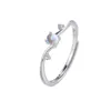 Cluster ringen mode Opening Moonstone Crystal Finger Ring For Women Girls Wedding Party Sieraden JZ735