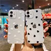 Phone Case For iPhone 11 Pro Max 12 13 Mini 7 8Plus X XR XS Max Transparent Cute Cartoon Love Heart Soft TPU Mobile Cover