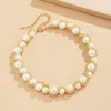 Chains Retro Single-layer Braided Winding Fashion Imitation Pearl Necklace Baroque Metal Twist Chain Pendant