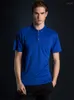 Chemises décontractées pour hommes Solid Fit T-shirts de sport à séchage rapide pour hommes à manches courtes Turn Down Male Summer 2023 Vêtements confortables et respirants