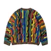 Men s Hoodies sweatshirts Hirata Japan popcontrast Hip Hop etnische stijl breien vintage ronde ronde ronde pullover voor mannen verdikt los gebreide trui 230821