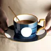 Кружки персонализированный кофе и блюдник с ложками Latte Espresso Cups Ethiopia Office японский стиль керамический чайная чашка 230818