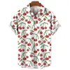 Camicie casual camicie casual dolce modello di frutta da frutto hawaiano avocado stampato abbigliamento comodo