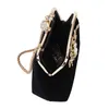 Evening Bags Female Diamond Pearl Handbag Vintage Crystal Flower Evening Bag Wedding Party Bride Clutch Bag Purse(Black) HKD230821