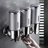 Liquid Soap Dispenser Wall Mounted Bathroom Shampoo Dispenser Double Liquid Soap Dispenser Holder Soap Head Shower Liquid Dispenser Container 230820