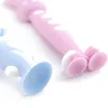 Ensemble d'accessoires de bain enfants brosse à dents mignon dessin animé ours Silicone doux brosse à dents anti-dérapant Portable ménage cheveux