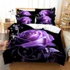 Bedding Sets Purple Set Flowers Cover Duvet Cover Quilt 3D Edice