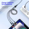 3 в 1 USB-тип C Кабель быстрого зарядки 3IN1 Micro USB Type-C Кабель данных зарядного устройства для iPhone 14 13 Pro Max Samsung Xiaomi Huawei