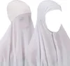 Ethnische Kleidung Bubble Chiffon Schal mit Unterzahnfarbenkappe für Frauen Hijab Muslim Leichtgewicht