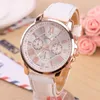 Wristwatches Casual Leather Bracelet Wrist Watch Women Fashion White Ladies Alloy Analog Quartz Watches Relojes Relogio Feminino