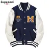 Chaquetas de los hombres Supzoom Nueva llegada Carta Costilla Manga Algodón Top Moda Un solo pecho Casual Bomber Chaqueta de béisbol Chaqueta de punto suelta J230821