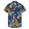 Casual shirts voor heren mode Hawaiiaans shirt tropische planten 3d geprinte dames strand blouse revalle bloemen camisas