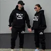 Männers Trailsuits Männer Frauen Trailsanzug Sie sind mein Königskönigin -Druck lustige Paare Hoodie und Hosen 2 Stück Liebhaber Freizeitsportkleidung 230821