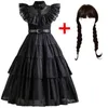 Cosplay Movie Mercoledì Costumi Girls Birthdate Principessa Costume Black Fancy Halloween Carnival Mercoledì Cosplay Abiti per bambini 230817