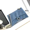 SS23 New product crush bag Magnetic closed quilting Denim bag women's high quality chain shoulder bag street fashion style handbag Crossbody purse