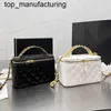 Nouveau 23SS Cosmétique Case Vanity Caviar Sacs en cuir de veau véritable poignée fourre-tout avec miroir caméra téléphone carte femme sac à main designer sacs à main