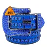 2023 Designer BB Simon Belts For Men Women Glanzende diamantgordel Zwart blauw wit multicolour met bling steentjes als Giftz