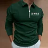 T-shirts d'extérieur vendant des polos à manches longues à rayures décontractées pour hommes Automne T-shirt à glissière à revers top golf Vêtements de rue pour hommes S-3XL 230818