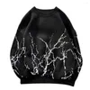 Herrenpullover Männer Winterpullover O Hals Spritzbinkt Elastic Streetwear Herbst Frühling