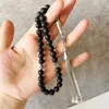 Strand Men tasbih Preghiera perle di lava di lava 33 tallone nera vulcanica musulmana Ramadan eid regalo 8mm 10mm rosario islamico misbaha