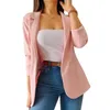 Costumes pour femmes femmes élégantes revers manteau Chic pour l'automne printemps coupe droite mi-longueur prêt pour les affaires avec poches plaquées