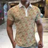 Polos masculinos mais recente de manga curta camisa pólo moda 3d Animal Head Camise