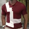 Polos pour hommes plage été tendance POLO à manches courtes imprimé rayé mode revers boutonné pour hommes