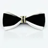 Bow Ties 10Pcs/Lot Blue Self Tie For Men Leather Gold Bowtie Luxury Men's Wedding Silver Rhinestone Groom Bowties B002