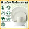 Пластины Lekoch White Dailware 8pcs для 2 человек бамбуковолобные посудополосные посуды Set Salad Soupe Soup Bow