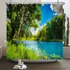 Shower Curtains Forest Natural Scenery Shower Curtains High Quality Waterproof Shower Curtain Tree landscape Bathroom Curtain Polyester Fabric R230821