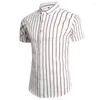 Men's Casual Shirts Fashion 12 Style Design Short Sleeve Shirt Striped White Blue Beach Blouse 2023 Summer Clothes OverSize 5XL 6XL 7XL