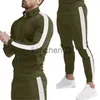 Męskie dresy wiosenne mężczyzn TarckSkuts Patchwork Color Sportswear Suits Męska kurtka kołnierzyka + spodnie 2 -częściowy zestaw modny zestaw bluzy J230821