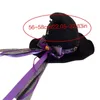 Basker bred Brim Witch Hat Cosplay Costume For Women Men Teenagers Halloween Party Decorations with Pendant Long Ribbon Tulle