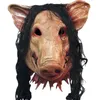 Parti Maskeleri 1 ~ 5 PCS Cadılar Bayramı Korkunç Saw Pig Head Mask Cosplay Party Korkunç Hayvan Maskeleri Tam Yüz Lateks Maskesi Cadılar Bayramı Parti Dekorasyonu 230820