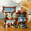 Blocks Creative Mini Street View Bee Honey Shop Building Block Diy Chinese Folding Pork Store Puzzle Model Toys for Children Gift Adult R230817