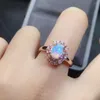 Cluster Rings Arrival Real Natural Opal Ring Solid 925 Sterling Silver For Women Colour Gem Stone Fine Jewelry