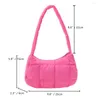 Evening Bags Winter Shoulder Bag For Women Quilted Cotton Padded Commute Simple Solid Color Underarm Fashion Zipper Top-handle