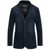 Herenpakken heren denim blazer mannelijk pak mode katoen vintage blauwe jas jas mannen jeans blazers