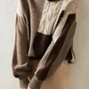 Frauenpullover Pullover runden Kragen Vintage Schraube LOSSE FIT Halten Sie warme Pullover Strick -Oberteile Winter Herbst für Frauen T702