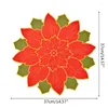 Tapetes de mesa 4 PCs Christmas Flower Placemat Cutwork Bordado Floral Flores Floris Crescedor Topper para jantar em casa