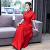 Ethnic Clothing 2023 Chinese Vintage Dress Improved Cheongsam Oriental Evening Elegant Folk Qipao Vestido Banquet Party