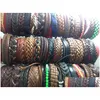 Charm Bracelets Wholesale 100Pcs Men Women Vintage Genuine Leather Surfer Cuff Wristbands Party Gift Mixed Style Fashion Jewelry Lot Dhufl