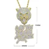 Pendentif Colliers Iced Out Bling CZ Lettre Léopard Pendentif Collier Deux Tons Couleur Cubic Zirconia Only The Strong Survive Men Hip Hop Bijoux 230821